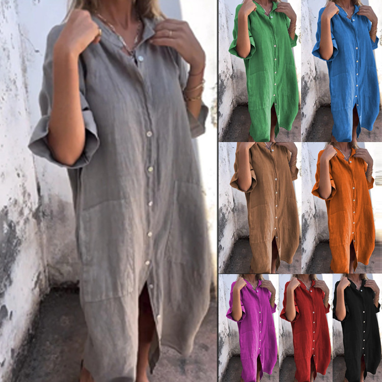 Summer Clothing Old Money - Sukienka koszulowa damska w stylu Old