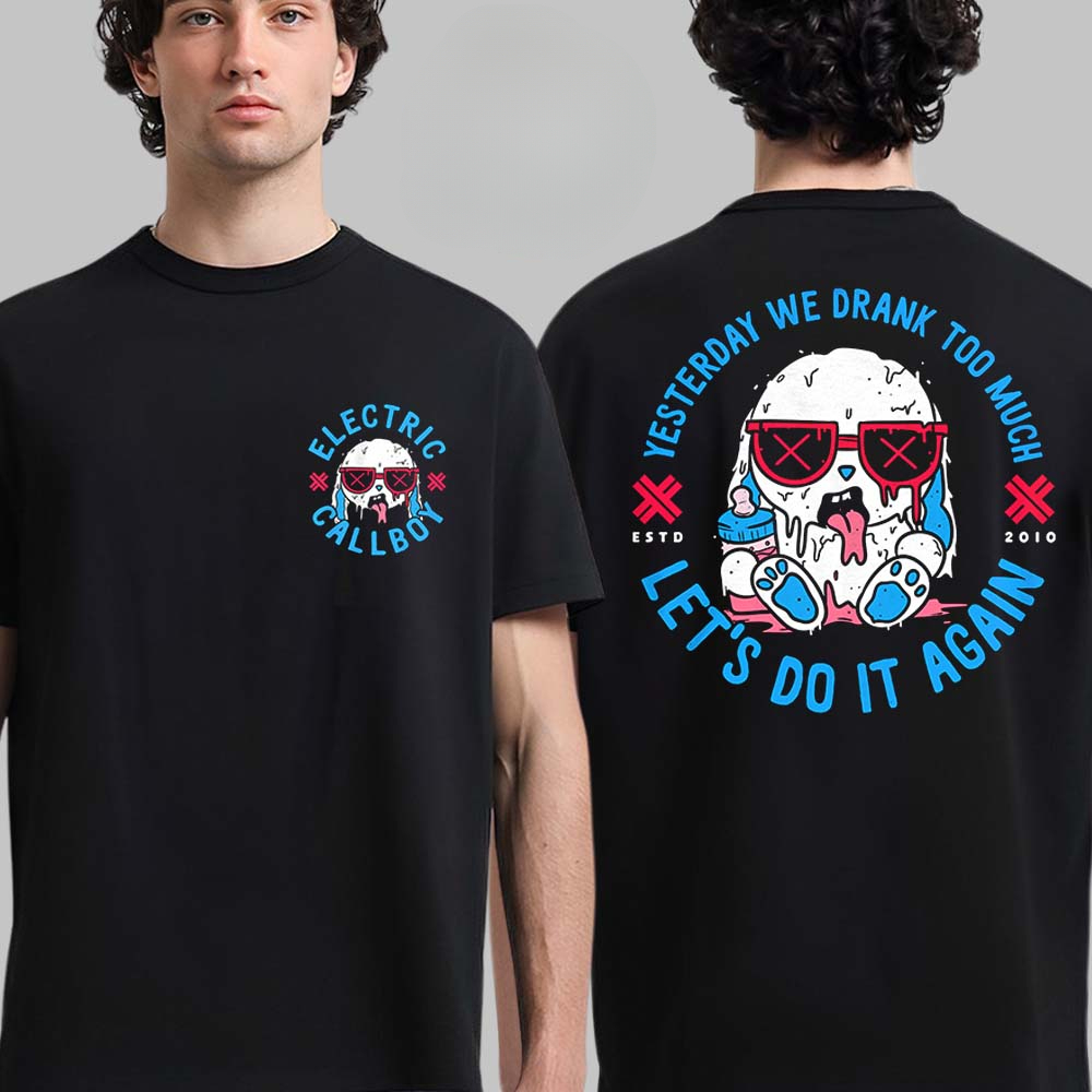 Vintage Summer Clothing Brand - Elektryczny Callboy Unisex Bawełniana Koszulka z