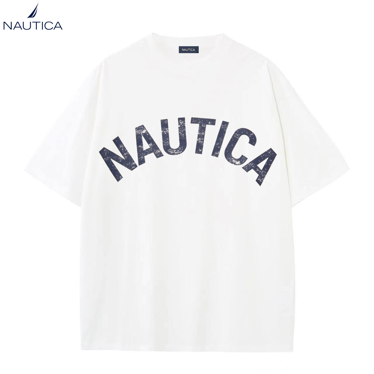 Summer Clothing Brands For Women - Bawełniana koszulka marki Nautica z nadrukiem,