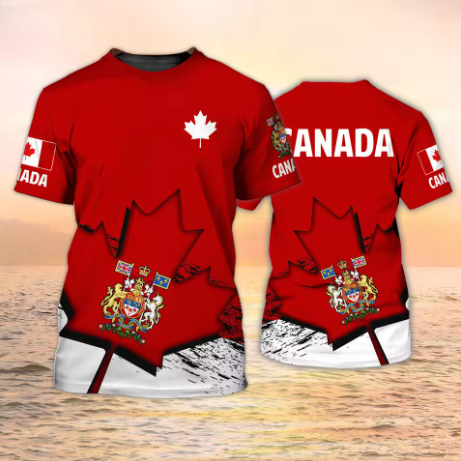 Summer Clothing Women Canada - Koszulki Kanada z flagą Kanady, emblematem