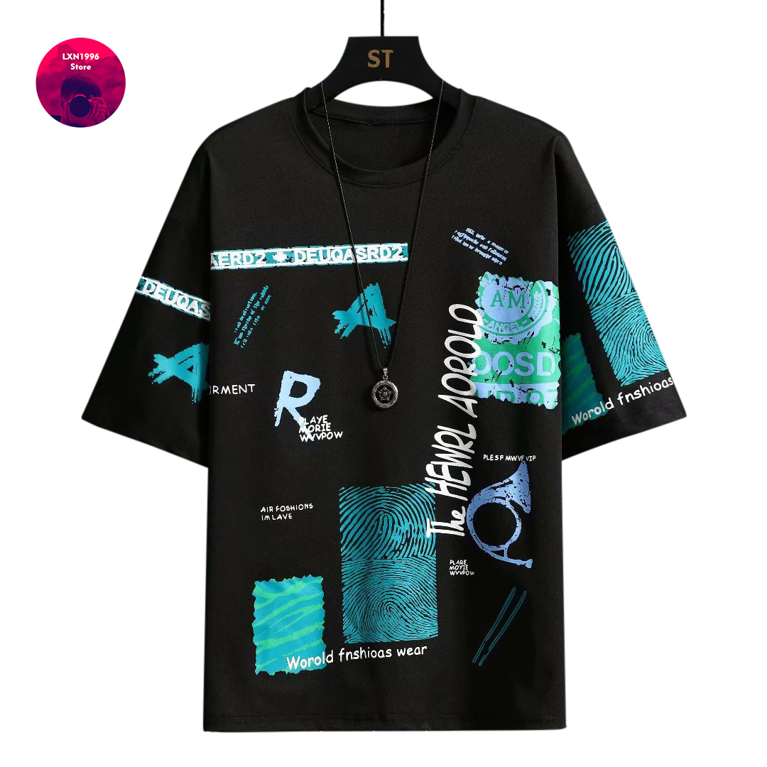 Vintage Summer Clothing Brand - Mężczyźni Harajuku graficzne czarne letnie koszulki