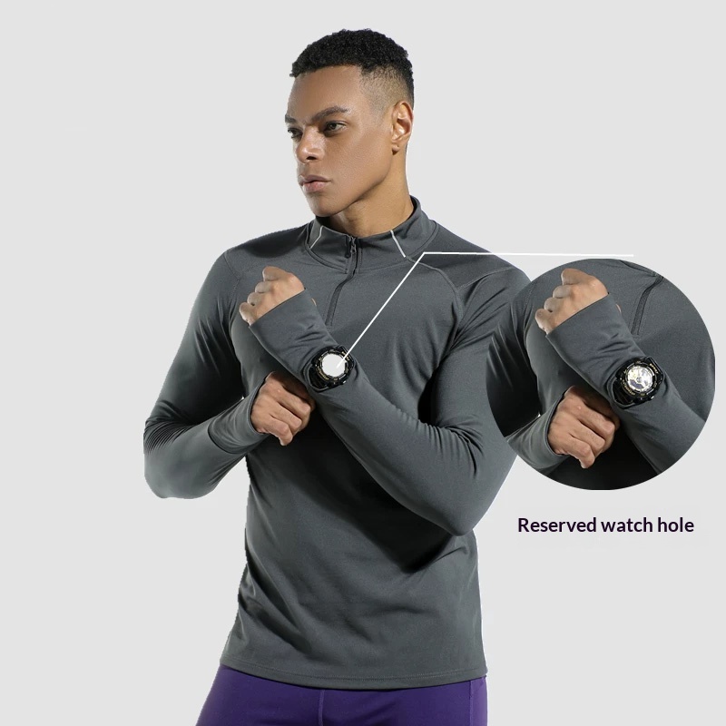 Summer Gym Clothing - Męska koszulka kompresyjna z otworem na