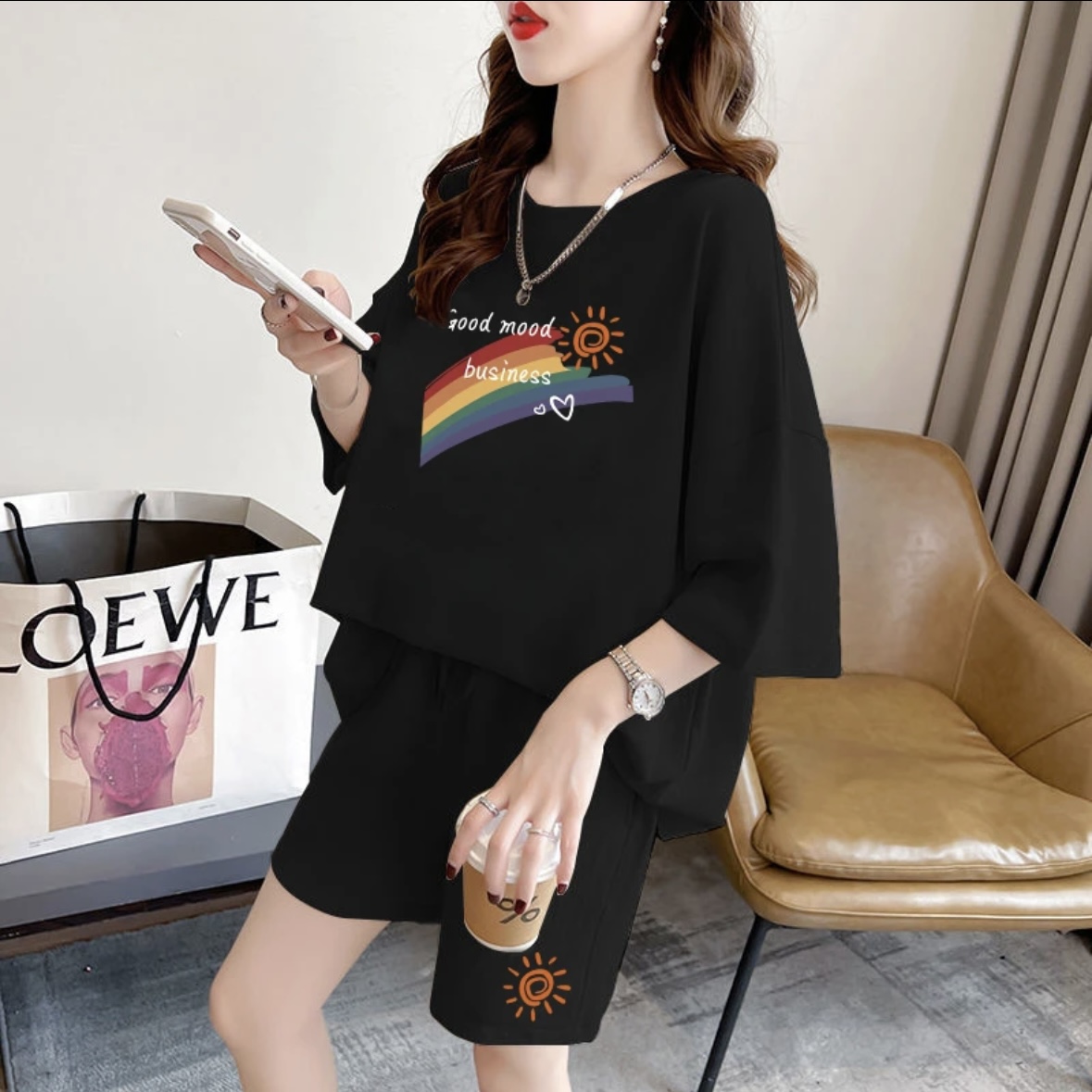 Summer Clothing Sets - Modny damski letni komplet szortów, odzież