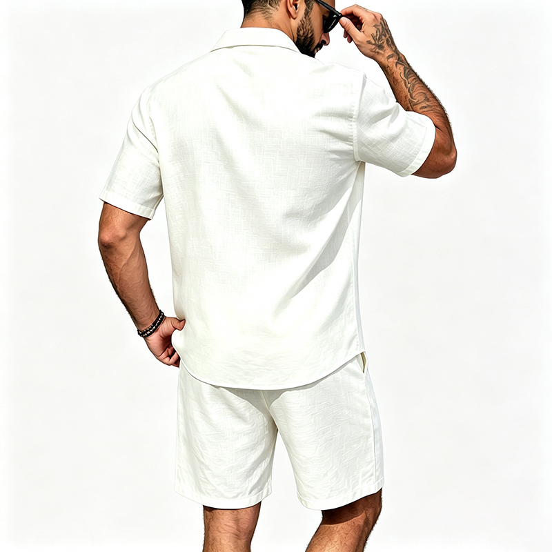 Męski lniany dwuczęściowy zest – Summer Clothing Types recenzja i cena
