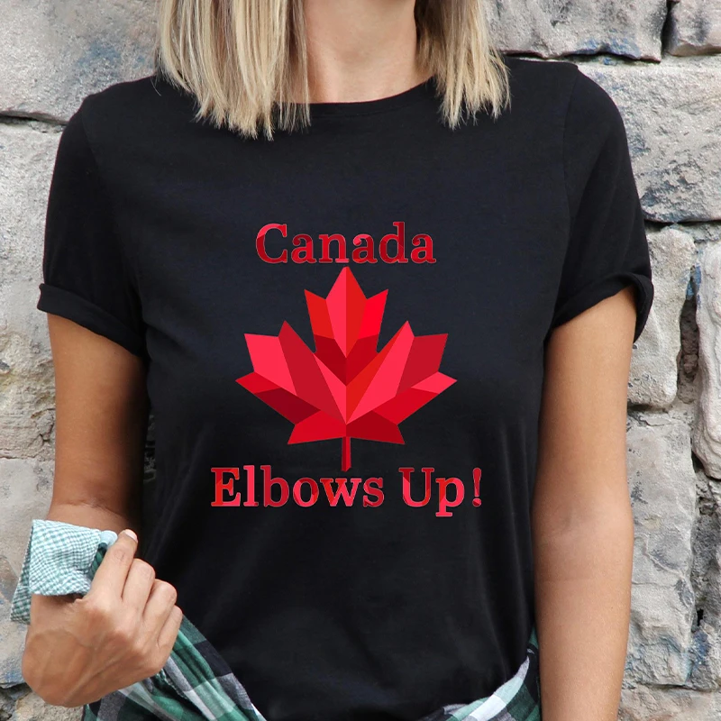 Elbows Up Canada T-shirt damsk – Summer Clothing Women Canada recenzja i cena