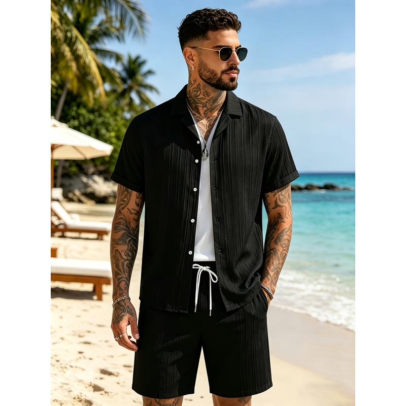 Męski letni zestaw casualowy,  – Summer Clothing Sets recenzja i cena