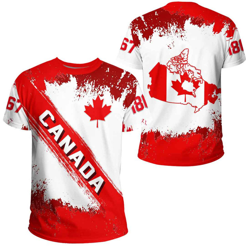 Canada Day T-shirt Canadian Fl – Summer Clothing Women Canada recenzja i cena